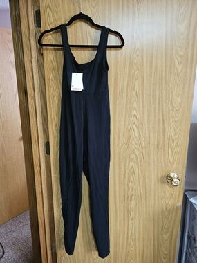 NWT Motherhood Black Scoop-Neck Maternity Jumpsuit